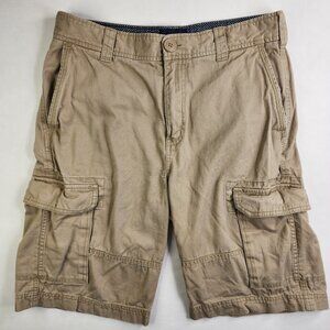 Cremieux Mens 30 Khaki Tan 6 ButtonPocket Cargo Shorts Premium Outdoor 10 inseam